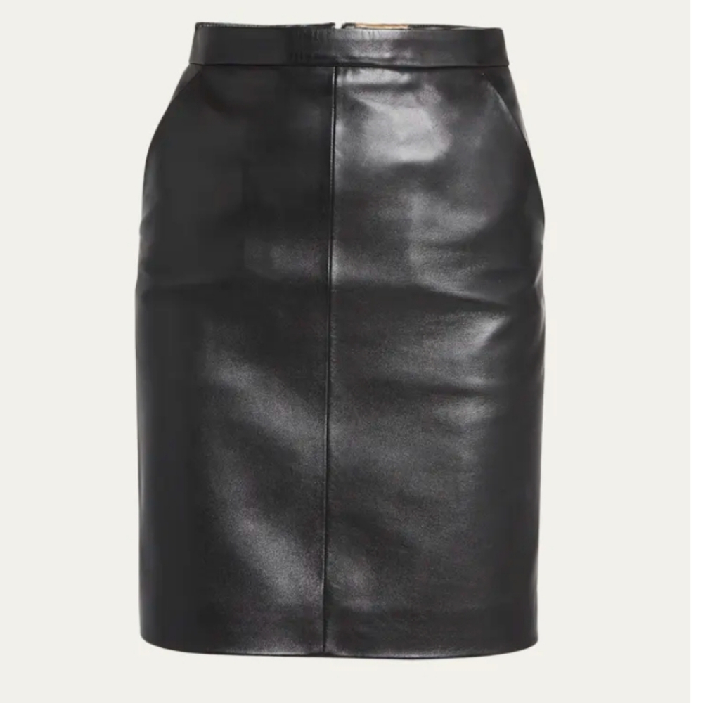 Vintage Bergdorf Goodman Leather Pencil Skirt